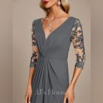 JJ's House NWT   Trumpet/mermaid v-neck sweep/brush train silk fabric Size US 8 Photo 5