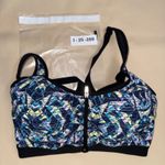 Victoria's Secret  VSX Sport Front Zip Sports Bra Geo Print Blue Purple 34DD Photo 5