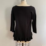 Lord and Taylor Black Ruffle Hem Long Sleeve Top- Size Medium- NWT Photo 4