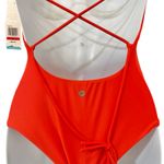 Speedo  Orange Persimmon Lucia Square Neck One Piece Swimsuit size XS NEW Tags Photo 10