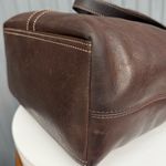 Coach Vintage Lily Legacy Brown Leather Tote Turnlock Hardware Strap Dark Brown Photo 14