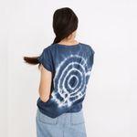 Madewell Blue Tie Dye Cap Sleeve Boxy Top Size XXS Oversize Fit I27 Photo 1