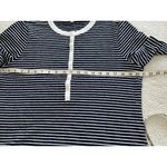 Madewell  Striped Elbow-Sleeve Henley Tee Knit Top Midnight Navy Size XL Photo 12