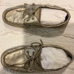 Sperry Top-Sider Boat Shoes Gold Metallic Leather Tweed Size 9 Photo 0