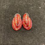Red And AB Stone Pageant Earrings Photo 0