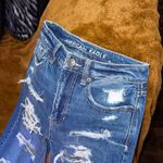 American Eagle Outfitters Distressed Mom Jean in Dark Wash Photo 5