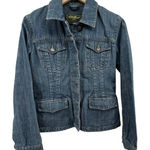 Eddie Bauer Vintage Women Small Trucker Jean Buttoned Jacket Medium Wash Denim Photo 0