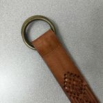 Abercrombie & Fitch Abercrombie Fitch A+F Woven Leather Belt Womens L/XL Brown Boho Brass O Rings Photo 6