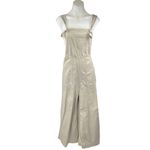Anthropologie NEW Beige Sleeveless Baggy Wide Leg Palazzo Overall Jumpsuit Sz M Photo 1