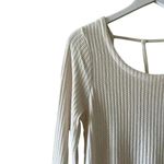 Chaser NWT Revolve Cream Ivory V BACK THERMAL TEE Rice Long Sleeves Dolman M Photo 2