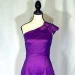 Jessica McClintock  Womens Purple Shimmery Ruffle One Shoulder Mini Dress 8 Photo 1