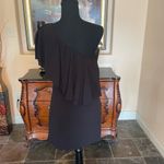 Mango Black One-Shoulder Mini Dress Photo 1