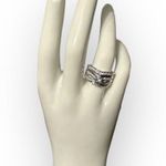 925 Cubic Zirconia Engagement Wedding Ring 2 Piece Set Size 9 NEW in Box Silver Photo 0