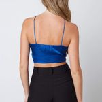 Cotton Candy LA Satin Strappy Tie Top - Cobalt Photo 2
