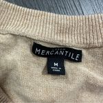 J.Crew  Mercantile Beige Asymmetrical Ruffle-Front‎ Crewneck Long Sleeve Sweater Photo 5