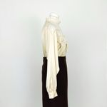Vintage 90’s Sheer Satin Blouse with Lace in Cream | Size M Size M Photo 3