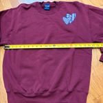 Vintage 90’s H.I.S Crewneck Sweatshirt Burgundy Embroidered Blue Hearts Sz L Red Size L Photo 5