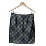 CAbi Step Out Plaid Pencil Mini Skirt Back Zipper Gray Gold 6 3756 Photo 2