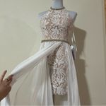 Jovani  49553A white cream lace halter prom dress NEW 2 Photo 1