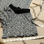Badgley Mischka Badgley Mishka Studio black white gray leopard print short pajama lounge set Photo 8