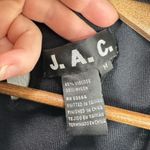 Vintage JAC Ribbed Sleeveless Mock Neck Shell Tank Top Black Beaded Floral Neckl Size M Photo 3