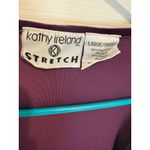Kathy Ireland  Velvet Top Square Neck 3/4 Sleeve‎ Stretch Purple Large Photo 2