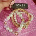Jones New York  bracelets set 3 pc white and gold Pearl crystals Photo 0