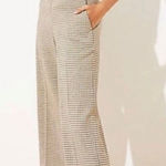 Loft Ann Taylor yellow checkered gingham plaid wide leg ankle pants size 8 Photo 0