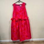 Kate Spade NWT  Target Rose Peplum Pink Red  Lined Midi Dress W/ Pockets NY Sz 17 Photo 2