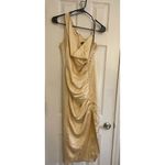Lavish Lice Lavish Alice Golden Yellow Cowl Neck One Shoulder Ruched Gown, A32 Photo 5