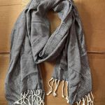 Anne Klein zigzag viscose long tassel scarf Photo 1