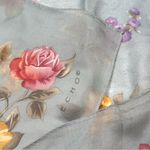 Vintage Echo Light Blue Floral Semi Sheer Scarf Photo 3