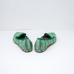 NEW Michele Lopriore Elyse Pointy Loafer Multicolor Green Stripes Flat Shoes 7 Photo 2