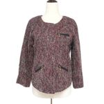 Sanctuary â CropâBoucle Tweed Blazer Jacket 3/4 Sleeve Red Gray Size Medium New Photo 4