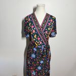 Zesica Dress Women M Black Floral Boho Wrap Maxi Wedding Guest Tradwife Modest Size M Photo 4