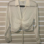 H&M  White Textured Blouse  Photo 0