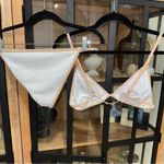 Cupshe  bikini set triangle ribbed lace contrast trim lowrise bridal Photo 1