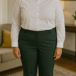 Lane Bryant The Allie Women 20W Green Dress Pants Business Casual Preppy Formal Photo 0