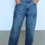 ZARA  High Waist Cargo Jean Photo 5