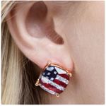 American Flag Earrings Red Photo 3