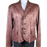 Anne Klein AK Copper Colored Leather Jacket size 12 women. Photo 0