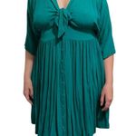 ASOS  Size 6 Front Tie Cutout Swing Dress Bow Flutter Sleeves V Neck Jewel Tone Photo 0