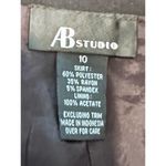 AB Studio  Women's Black Pleated Skirt‎ Zips on the Side Size 10 23 1/2" Long Photo 2