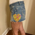 PINK - Victoria's Secret Denim jeans skirt distressed with patchwork​ Photo 7