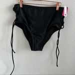 Xhilaration NWT Side Tie Black High Waist Bikini Bottoms Swim Separates 16W Photo 0