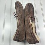 UGG  “Olsen” Women's Suede Moccasin Slippers – Size 7(Brown, Shearling-Lined) Photo 6