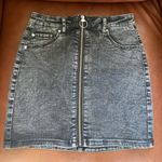 Garage Acid Washed Black Jean Mini Skirt Photo 1