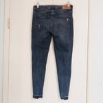ZARA  Distressed Denim Diagonal Raw Hem Skinny Jeans Photo 1