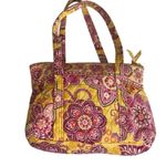 Vera Bradley Bali Gold Pink Libby Floral Small Tote Shoulder Bag Quilted Casual Photo 1