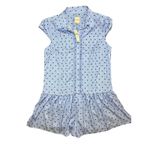 Anthropologie Maeve Cap Sleeve Button Front Romper Size large Blue Photo 4